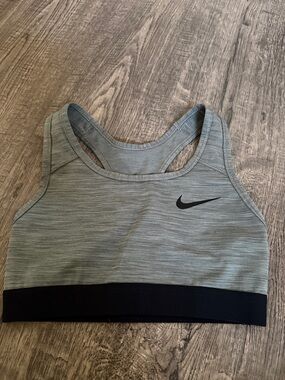 Nike Heather Gray Racerback Sports Bra with Black Band